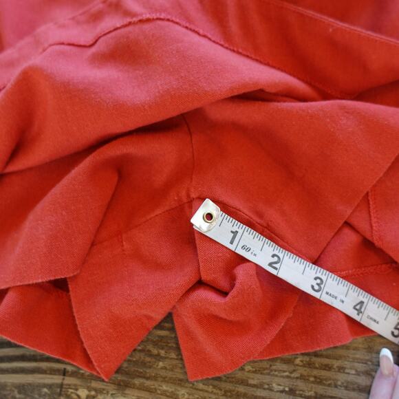 French Skort Womens Medium Red Wrap Front Back Zip Linen Skirt Shorts Parisian - Picture 7 of 9